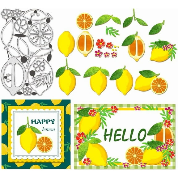 1 pc Lemon Die Cuts for Card Making 4.25x7.05inch Fruit Theme Embossing Stencils Template for Card Scrapbooking and DIY Craft Album Paper Card Decor 0.08cm Thick