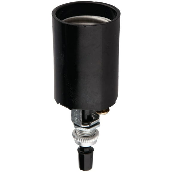 Leviton Lamp Socket Bottom Turn-Knob Style - Medium Base - 1 Pc, Black