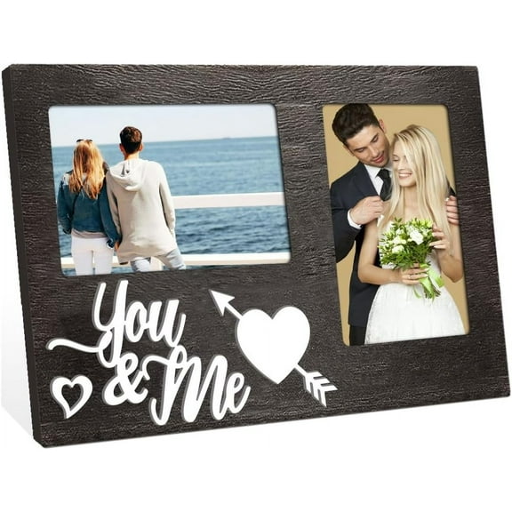 1 pc MDF Double Photo Frames Display Photo Frame Rectangle with Word Best Mom Heart 200x320mm art