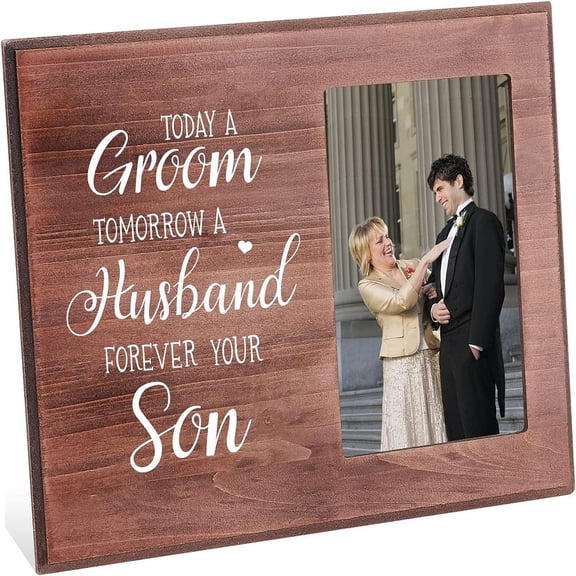 1 pc MDF Photo Frames Glass Display Pictures for Tabletop Display Photo Frame Rectangle with Word Saddle Brown 20.3x25.4x1.2cm