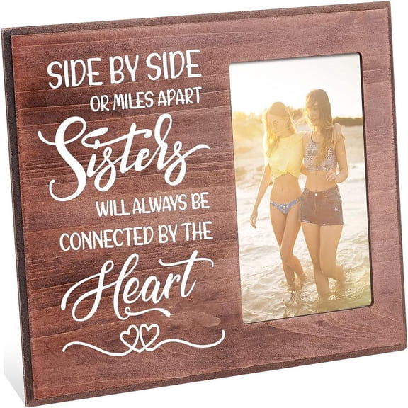 1 pc MDF Photo Frames for Tabletop Display Photo Frame Rectangle with Word Floral Pattern 195x254x12mm