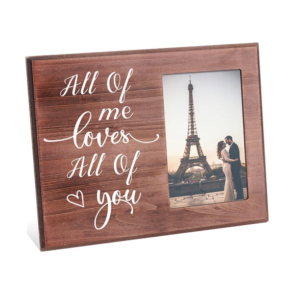 1 pc MDF Photo Frames for Tabletop Display Photo Frame Rectangle with Word Heart Pattern 195x254x12mm