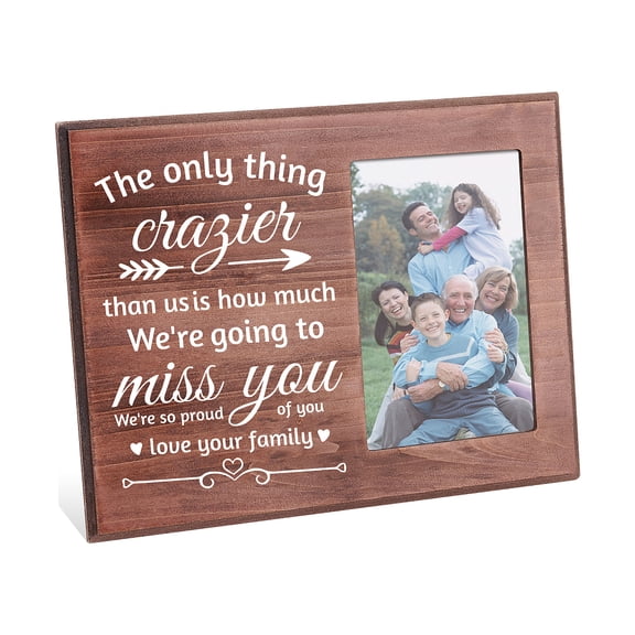 1 pc MDF Photo Frames for Tabletop Display Photo Frame Rectangle with Word Pattern 195x254x12mm
