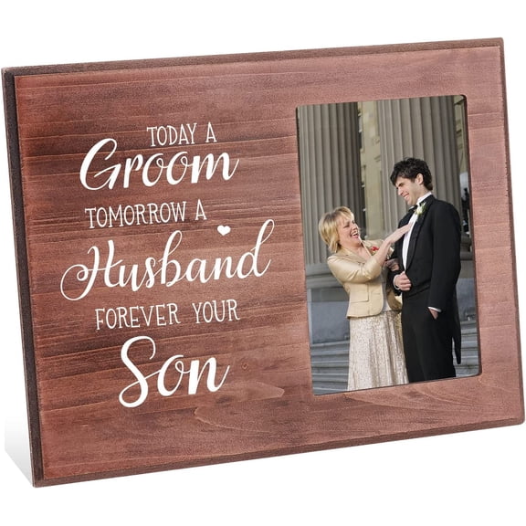 1 pc MDF oto Frames Glass Display Pictures for Tabletop Display oto Frame Rectangle with Word Saddle Brown 20.3x25.4x1.2cm