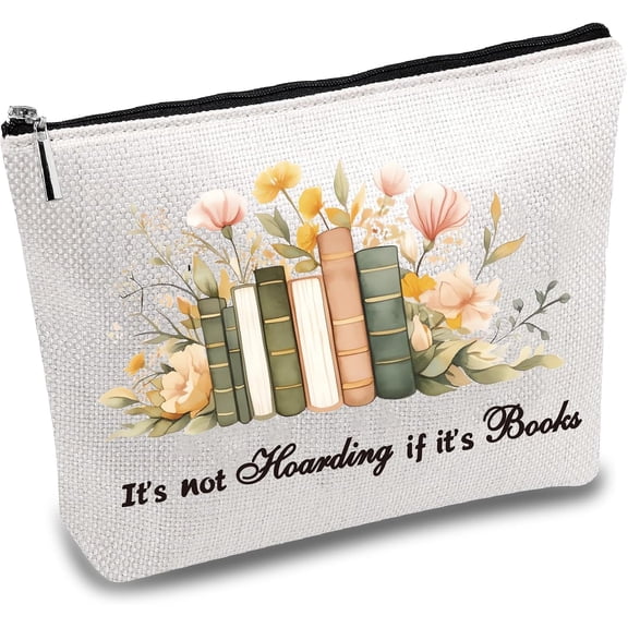 1 pc Makeup Bags for Purse Multi-Function Cosmetic Bag with Zipper Toiletry Travel Washing Bag Make Up Organizer Tool Pouch Large Storage Bags for Women 10x7Inch-It's Not Hoarding if It's Books