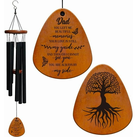 1 pc Memorial Wind Chimes Tree of Life Wind Chimes Sympathy Wind Chimes for Outdoor Deep Tone with 6 Tuned Tubes Memorial Gifts Wind Chime for Garden Home Yard Hanging Decorations