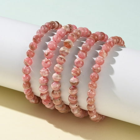 1 pc Natural Argentina Rhodochrosite Beaded Stretch Bracelets Inner Diameter: 2 inch(5.1cm) Beads: 6~7mm Rhodochrosite