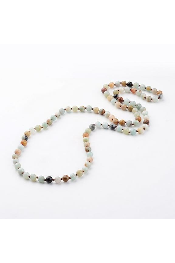 1 pc Natural Flower Amazonite Necklaces Beaded Necklaces 35.4 inch