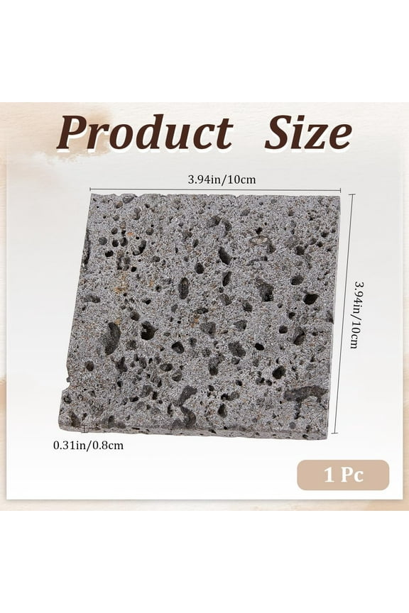 1 pc Nature Marble Rock Display Base Rock Display Base Case with Hole Marble Effect Stone Decorative Display Plate for Jewelries Cosmetics 3.94x3.94 Inch