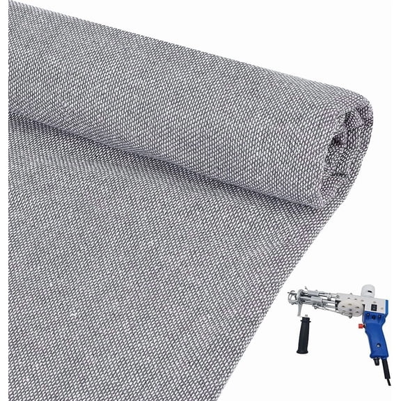 1 pc Non-Slip Polyester Cloth Thick Rug Backing Fabric Flat Gray 215x200x0.05cm