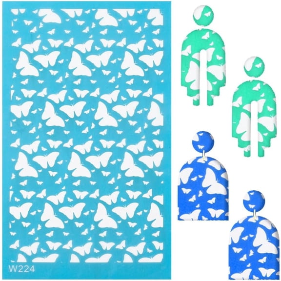 1 pc Nylon Impression Mat Mold Rectangle Ceramic Clay Tools Butterfly Pattern 14.8x9x0.002cm