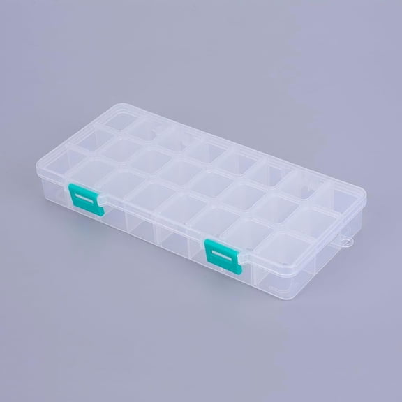 1 pc Organizer Storage Plastic Box Adjustable Dividers Boxes Rectangle White 21.8x11x3cm compartment: 3x2.5cm 24 compartment/box creative
