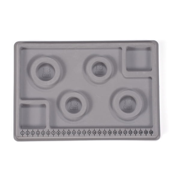 1 pc PE and Flocking Bead Design Boards Bracelet Design Board with Graduated Measurements DIY Beading Jewelry Making Tray Rectangle Gray 29x20x1.6cm