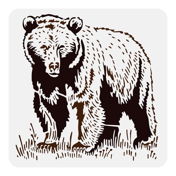 1 pc PET Hollow Out Drawing Painting Stencils Photo Album Bear 30x30cm