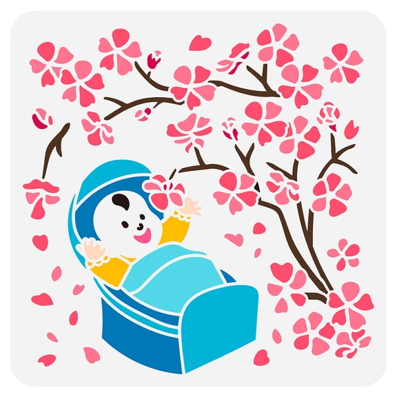1 pc PET Hollow Out Drawing Painting Stencils for DIY Scrapbook Photo Album Baby Pattern 30x30cm for DIY