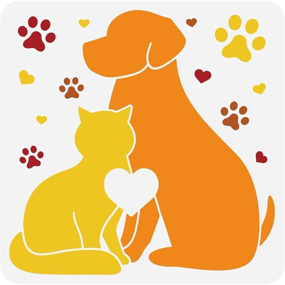 1 pc PET Hollow Out Drawing Painting Stencils for DIY Scrapbook Photo Album Dog Pattern 30x30cm for DIY