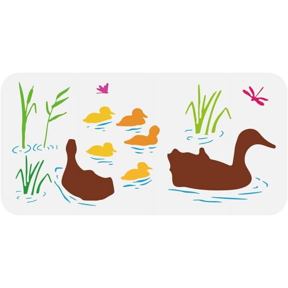 1 pc PET Hollow Out Drawing Painting Stencils for DIY Scrapbook Photo Album Duck 150x300mm for Handmade