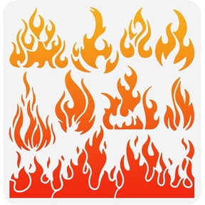 1 pc PET Hollow Out Drawing Painting Stencils for DIY Scrapbook Photo Album Fire Pattern 30x30cm