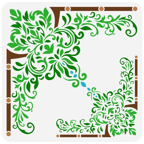1 pc PET Hollow Out Drawing Painting Stencils for DIY Scrapbook Photo Album Floral 30x30cm for DIY