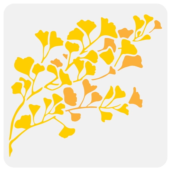 1 pc PET Hollow Out Drawing Painting Stencils for DIY Scrapbook Photo Album Ginkgo Leaf 30x30cm