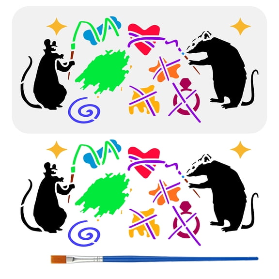1 pc PET Hollow Out Drawing Painting Stencils for DIY Scrapbook Photo Album Mouse 150x300mm