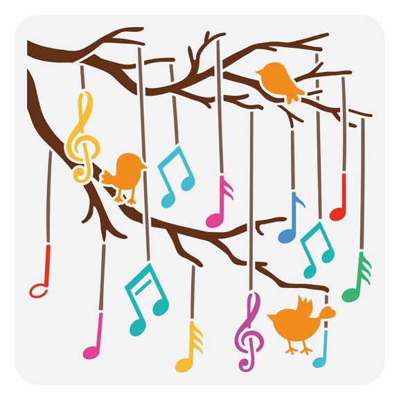 1 pc PET Hollow Out Drawing Painting Stencils for DIY Scrapbook Photo Album Musical Note 30x30cm for DIY