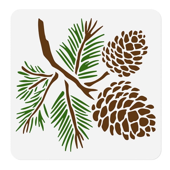 1 pc PET Hollow Out Drawing Painting Stencils for DIY Scrapbook Photo Album Pine Cone 300x300mmDIY