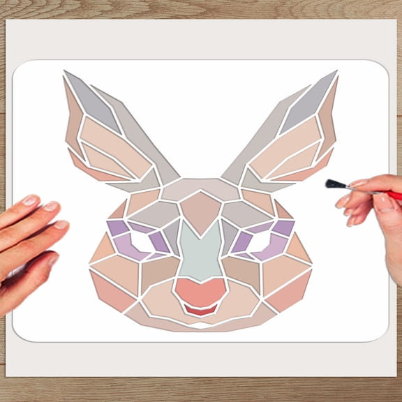 1 pc PET Hollow Out Drawing Painting Stencils for DIY Scrapbook Photo Album Rabbit 300x300mmDIY Mixed Color