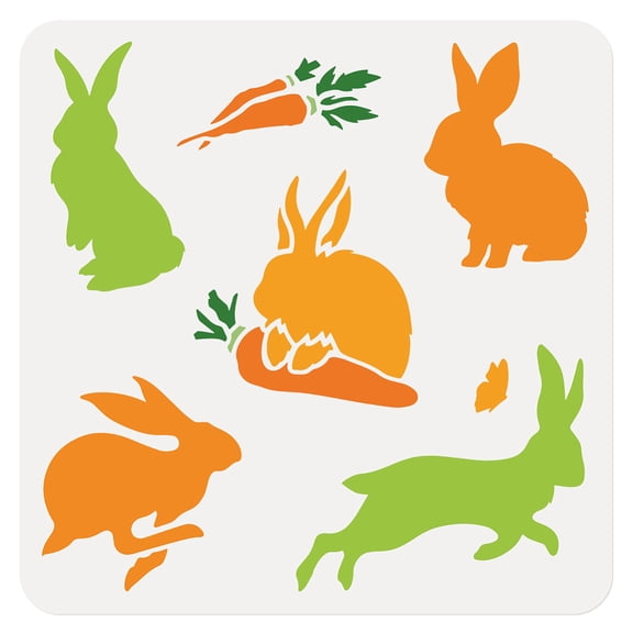 1 pc PET Hollow Out Drawing Painting Stencils for DIY Scrapbook Photo Album Rabbit 300x300mm