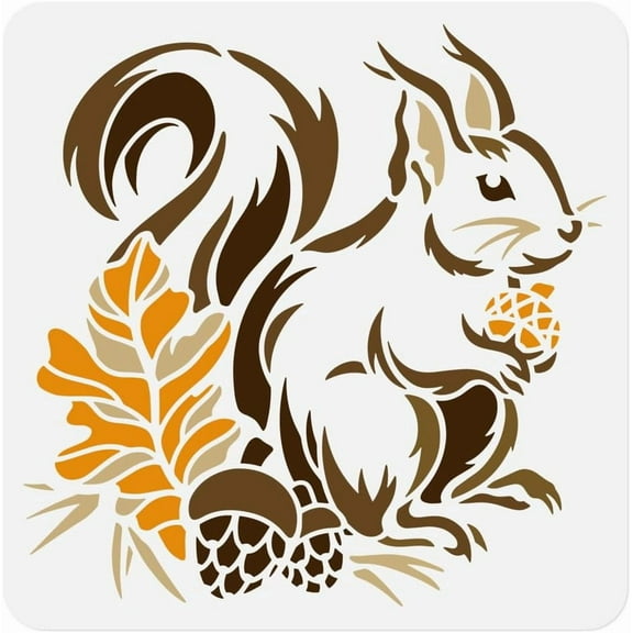 1 pc PET Hollow Out Drawing Painting Stencils for DIY Scrapbook Photo Album Squirrel 300x300mm
