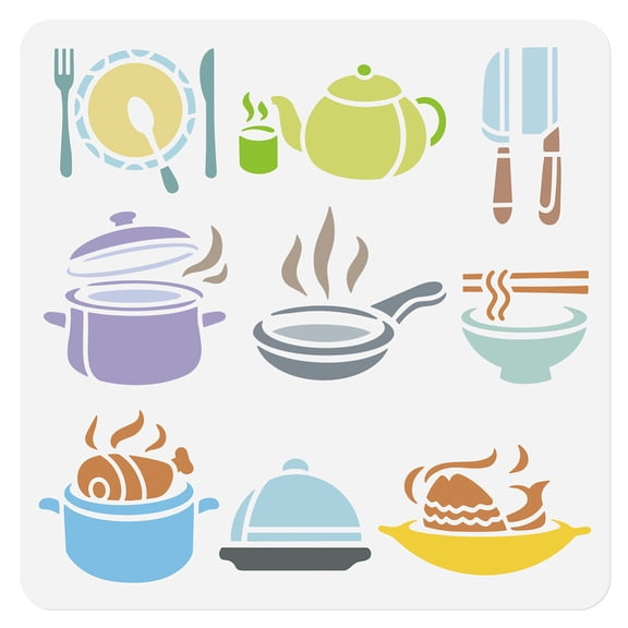 1 pc PET Hollow Out Drawing Painting Stencils for DIY Scrapbook Photo Album Tableware 300x300mm