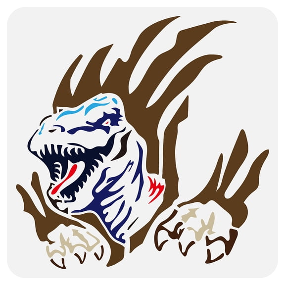 1 pc PET Hollow Out Drawing Painting Stencils for DIY Scrapbook oto Album Dinosaur 30x30cm