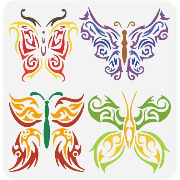 1 pc PET Hollow Out Drawing Painting for DIY Scrapbook Photo Album Butterfly 30x30cm