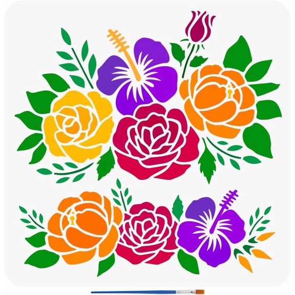 1 pc PET Hollow Out Drawing Painting for DIY Scrapbook Photo Flower 30x30cm