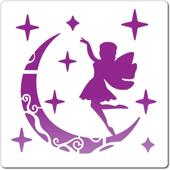 1 pc PET Plastic Drawing Painting Stencils Templates Square Fairy Pattern 18x18cm