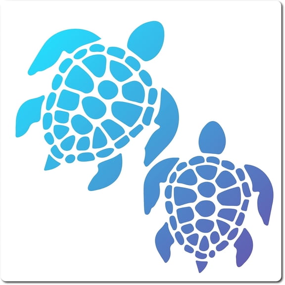 1 pc PET Plastic Hollow Out Drawing Painting Stencils Templates Square Sea Turtle Pattern 18x18cm