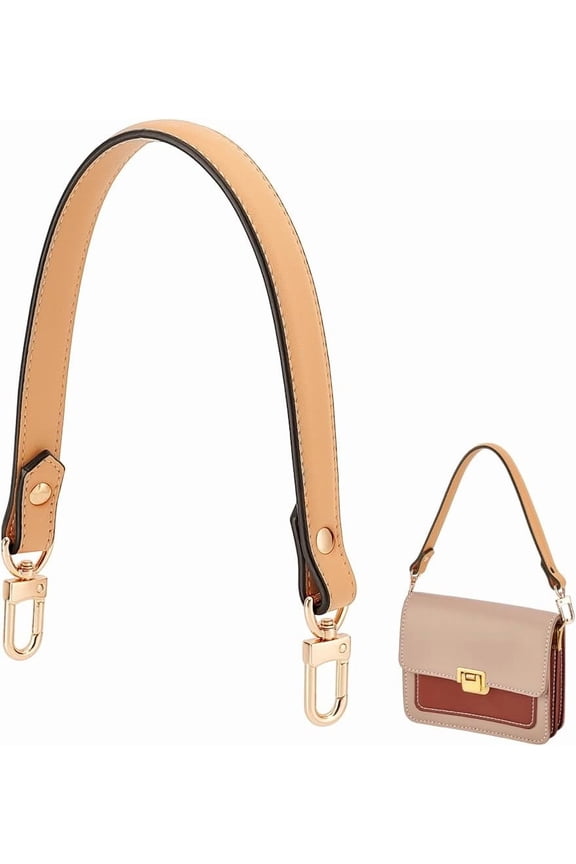 1 pc PU Leather Chain Bag Extender Chains with Alloy Clasps Bag Replacement Accessories PeachPuff 448x22.5mm art