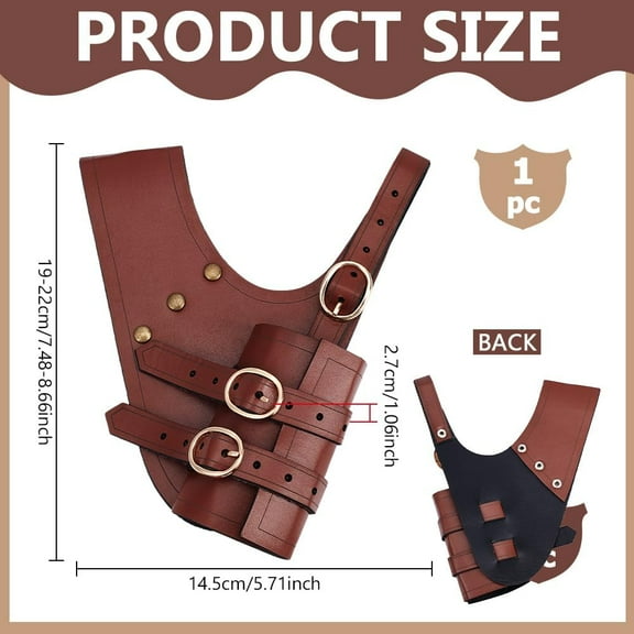 1 pc PU Leather Knife Sword Sheaths with Iron Findings Waist Belt Holder Retro Medieval Costume Accessories Saddle Brown 190~220x145x27mm