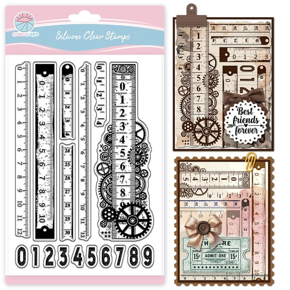1 pc PVC Clear Stamps for DIY Scrapbooking Photo Album Decorative Cards Making Stamp Sheets Ruler 160x110mm
