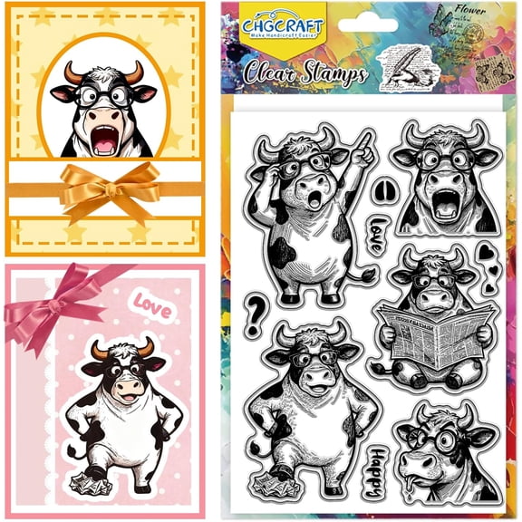 1 pc PVC Plastic Clear Stamps for DIY Scrapbooking Photo Album Decorative Cards Making Cattle 160x110x3mm for DIY