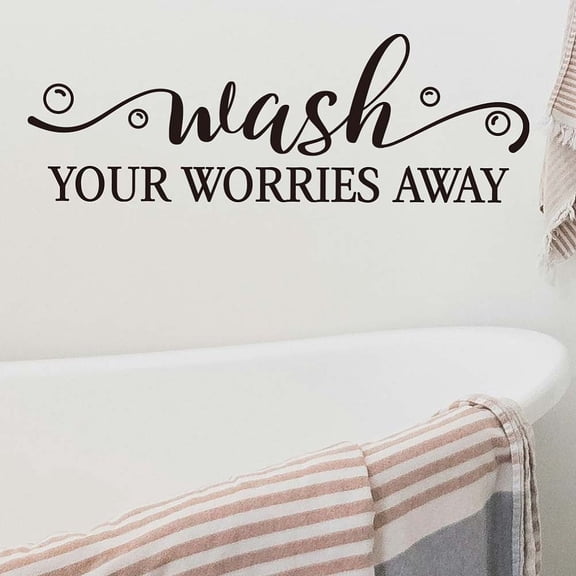 1 pc PVC Self Adhesive Wall Stickers Washing Machine Warterproof Decals for Home Living Room Bedroom Wall Decoration Word 570x200mm