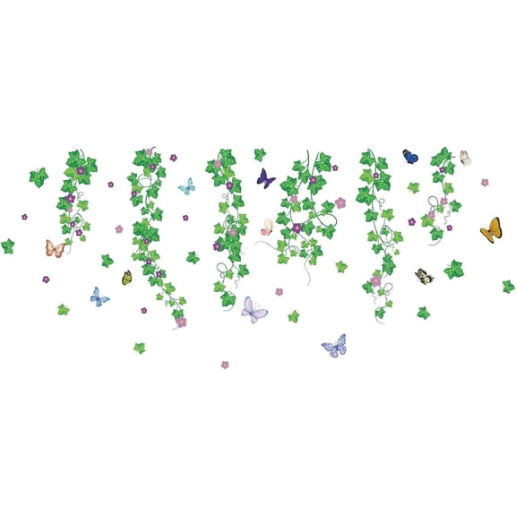 1 pc PVC Wall Stickers Rectangle with Word for Home Living Room Bedroom Decoration Leaf Pattern 980x390mm