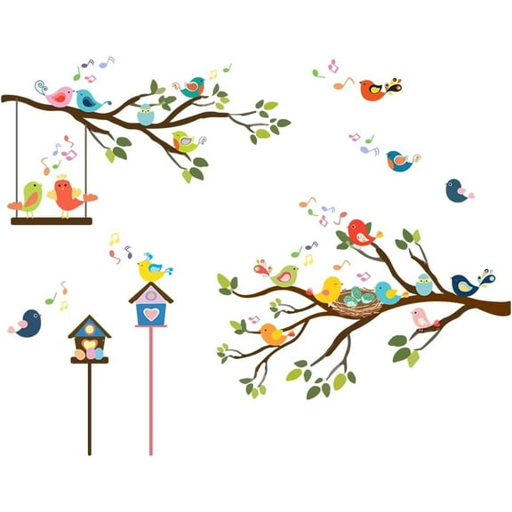 1 pc PVC Wall Stickers Wall Decoration Bird Pattern 1180x390mm