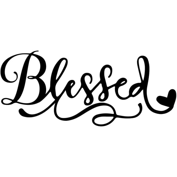 1 pc PVC Wall Stickers for Home Living Room Bedroom Decoration Word Blessed Black 170x370mm