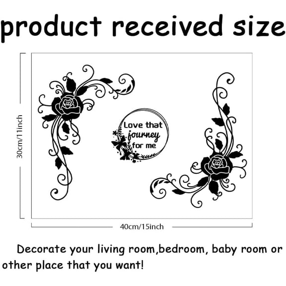 1 pc PVC Wall Stickers for Home Living Room Bedroom Wall Decoration Flower Pattern 400x300mm