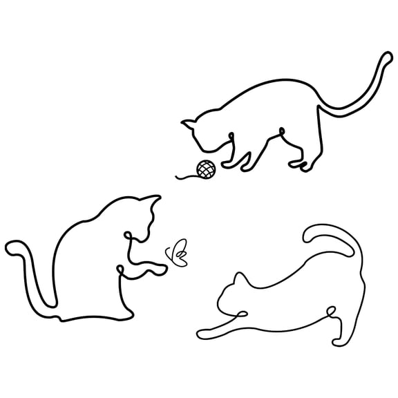 1 pc PVC Wall Stickers for Wall Decoration Cat Pattern 350x430mm