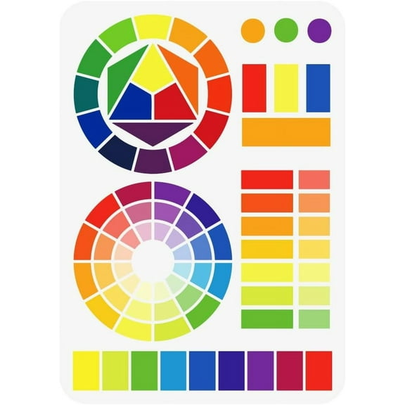 1 pc Pantone Stencil 12x8 Inches Round Reusable Painting Stencil Craft Stencil for Painting on Canvas Paper Fabric Floor Wall and Tile