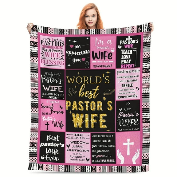 1 pc Pastor's Wife Appreciation Gifts, Pastor's Wife Blanket, Gift for Pastor's Wife, Pastor's Wife Gifts for Christmas Birthday Pastor Day, Thanksgiving Gift for Pastor's Wife