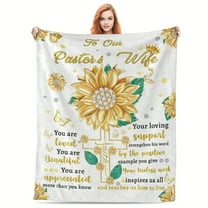 1 pc Pastor's Wife Appreciation Gifts Thank You Presents for Christmas Appreciation Day Birthday Religious Gift for Minister's Wife Gifts for First Lady Throw Blanket for Bed Sofa 60"x 80"