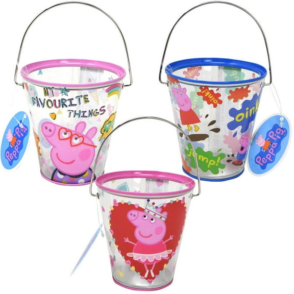 1 pc Peppa Pig Clear Pails Bucket- ship 1 pc randomly